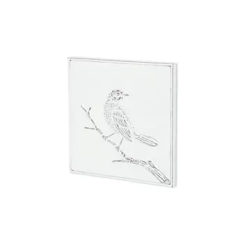 10" X 10" White Bird Metal Square Framed Art