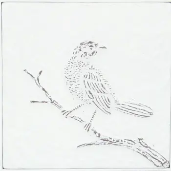 10" X 10" White Bird Metal Square Framed Art