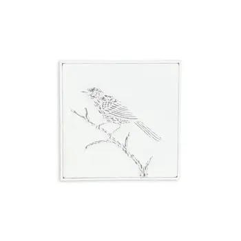 10" X 10" White Bird Metal Square Framed Art