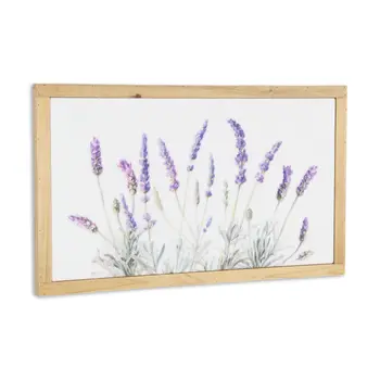 16" X 26" Natural And White Flower Bouquet Metal And Wood Framed Art