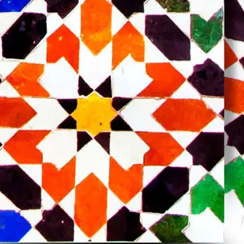 8" x 8" Red Vinyl Arabesque Peel And Stick Removable Tiles