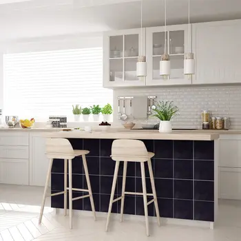8" x 8" Gray Vinyl Arabesque Peel And Stick Removable Tiles