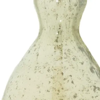 Set of Three Sage Green Seeded Bubble Glass Table Vases
