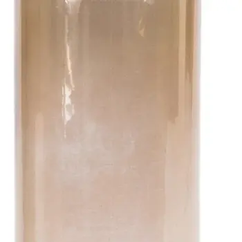 Set of Two Translucent Taupe Glass Cylinder Table Vases