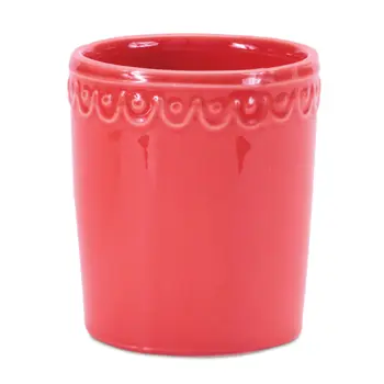 Set of Two Pink And Yellow Ceramic Rectangular Cachepots