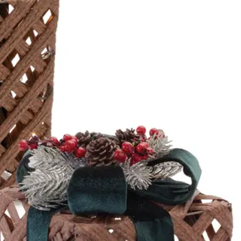 Set of Three Brown And Green Plastic Tabletop Sculpture with LED