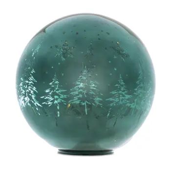 Set of Three Green Glass Tabletop Sculpture with LED