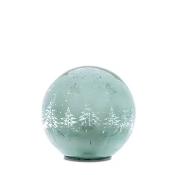 Set of Three Green Glass Tabletop Sculpture with LED