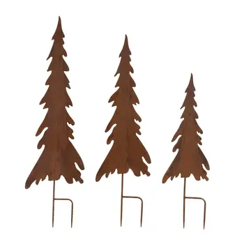 Set of Three Brown Iron Tabletop Sculpture