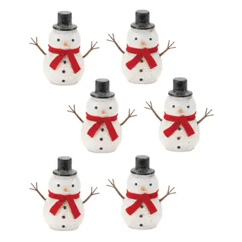 Set of Six White And Red Fabric Figurine