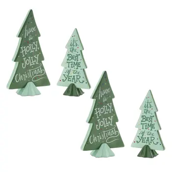 Set of Four Green Ceramic Tabletop Sculpture