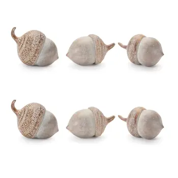 Set of Six Beige Polyresin Tabletop Sculpture