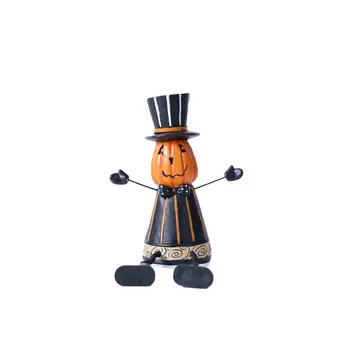 Set of Three Orange And Black Polyresin Tabletop Sculpture