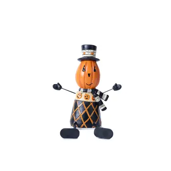 Set of Three Orange And Black Polyresin Tabletop Sculpture