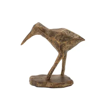 Set of Three Brown And Gold Polyresin Bird Figurine