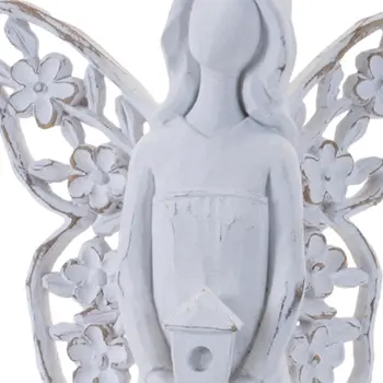 Set of Four White And Beige Polyresin Angel Figurine