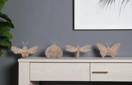 Set of Four Brown Polyresin Tabletop Sculpture