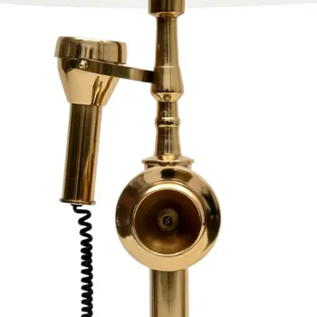 25" Clear and Gold Glass and Aluminum Vintage Telephone Base End Table