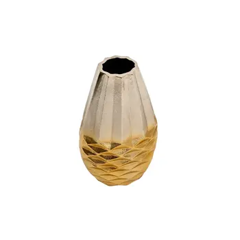 Set of Three Gold Aluminum Urn Table Vases