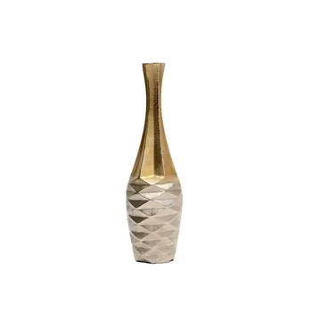 Set of Three Gold Aluminum Urn Table Vases