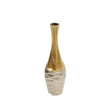 Set of Three Gold Aluminum Urn Table Vases
