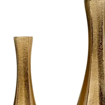 Set of Three Gold Aluminum Urn Table Vases
