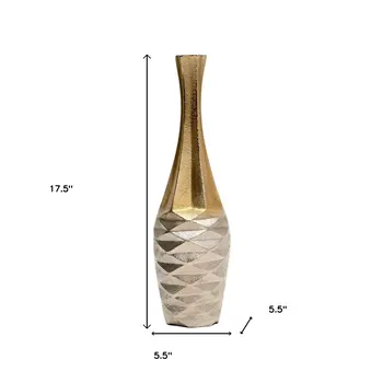 Set of Three Gold Aluminum Urn Table Vases