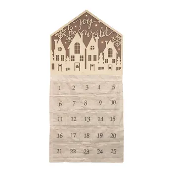35" X 17" Brown And Beige Christmas Wood Hanging Dimensional Sculpture