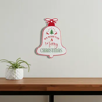 10" X 8" White Red And Green Christmas Iron Hanging Dimensional Sculpture