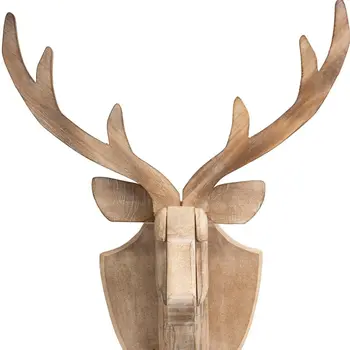 21" X 17" Brown Christmas Wood Hanging Dimensional Sculpture