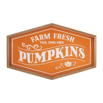 13" X 20" Orange And White Thanksgiving Iron Hanging Dimensional Sculpture
