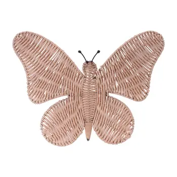 14" X 18" Beige Butterfly Metal Hanging Dimensional Sculpture