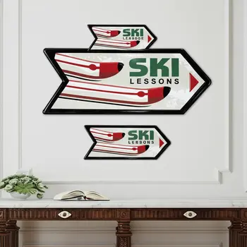 Set of Two White Red And Green Christmas Metal Hanging Dimensional Sculpture