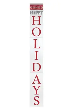 72" White And Red Solid Wood Happy Valentine's Day Christmas Porch Sign