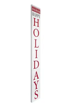 72" White And Red Solid Wood Happy Valentine's Day Christmas Porch Sign