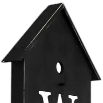 48" Black And White Solid Wood Birdhouse Welcome Porch Sign