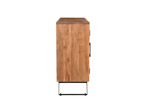 69" Brown Solid Wood Live Edge Sideboard with Six Doors