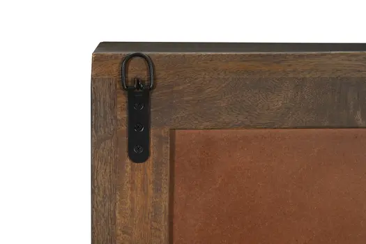 83" Dark Brown Distressed Reclaimed Wood Three Drawer Sideboard with Four Doors
