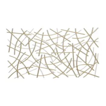 24" X 44" Gold Abstract Lines Metal Hanging Dimensional Sculpture