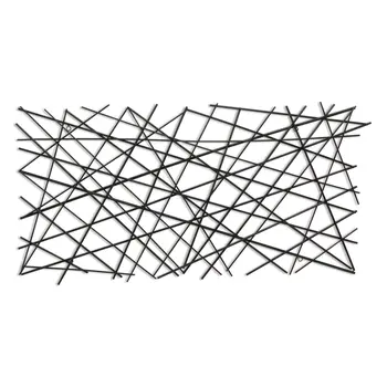 25" X 49" Black Abstract Lines Metal Hanging Dimensional Sculpture