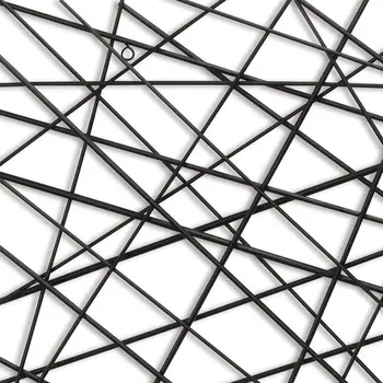 25" X 49" Black Abstract Lines Metal Hanging Dimensional Sculpture