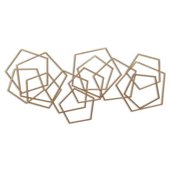 24" X 48" Bronze Geometric Metal Abstract Hanging Dimensional Sculpture
