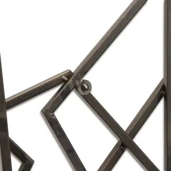24" X 48" Bronze Geometric Metal Abstract Hanging Dimensional Sculpture