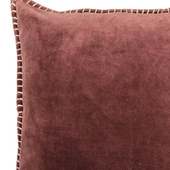 19" Russet Velvet And Cotton Throw Pillow