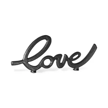 4" Black Cast Iron Love Hand Painted Tabletop Sign