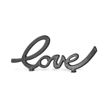 4" Black Cast Iron Love Hand Painted Tabletop Sign