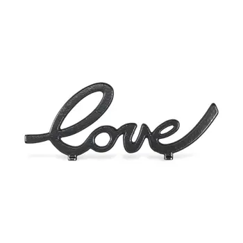 4" Black Cast Iron Love Hand Painted Tabletop Sign
