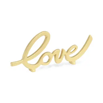 4" Gold Cast Iron Love Hand Painted Tabletop Sign