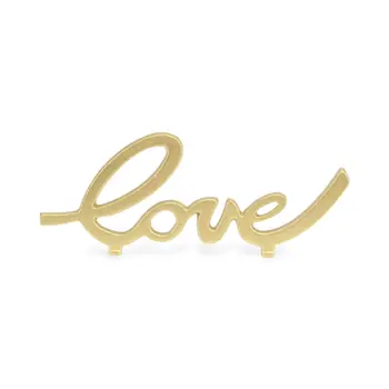 4" Gold Cast Iron Love Hand Painted Tabletop Sign