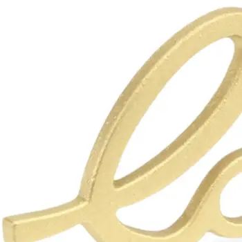 4" Gold Cast Iron Love Hand Painted Tabletop Sign